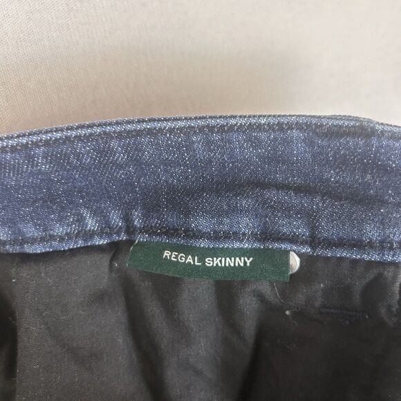 Lauren Ralph Lauren Regal Skinny Jeans Women’s 10 Blue Dark Wash Black Stripe - Picture 6 of 16